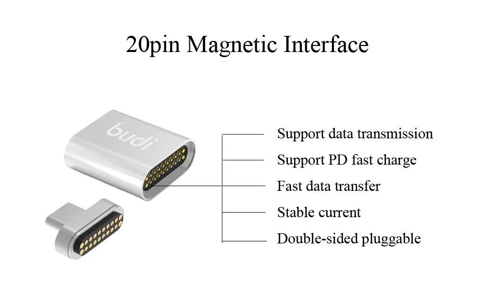 10Gbp/s магнит USB3.1 Тип C питания быстрая зарядка Разъем конвертер 20pin magetic USB C адаптер