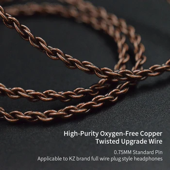 

KZ ZSN ZS10 PRO Original Cable High-Purity Oxygen-Free Copper Upgraded Cable KZ ZS5/ZS6/ZSA/ED16/ ZSN/ZST/ZS10/AS10/AS12/AS16