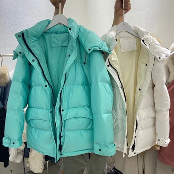 

Women's Candy White Duck Down Down Jacket Winter 2020 New Short Korean Bread Loose Casual White Outwear Thicked Parka Coat