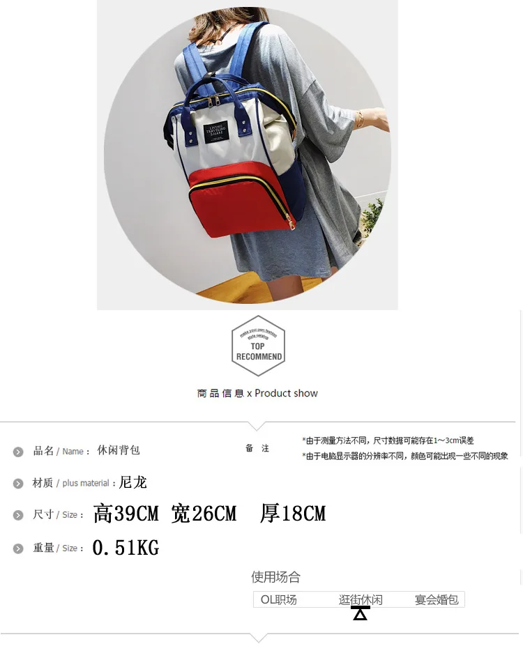 Large capacity Jagged bag Backpack bag Multi-function Travel Backpack Baby pregnant Mummy bag Student bag Fashion new backpack