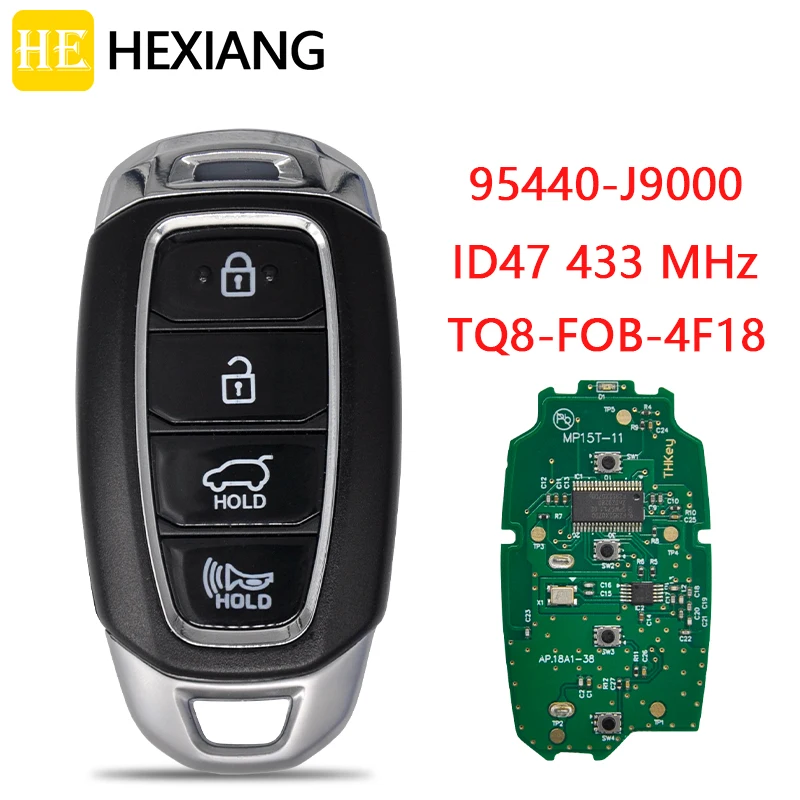 HE Xiang Remote Control Smart Car Key For Hyundai Kona 2019 2020 ID47 Chip 433.92MHz P/N 95440-J9000 Replacement Promixity Card