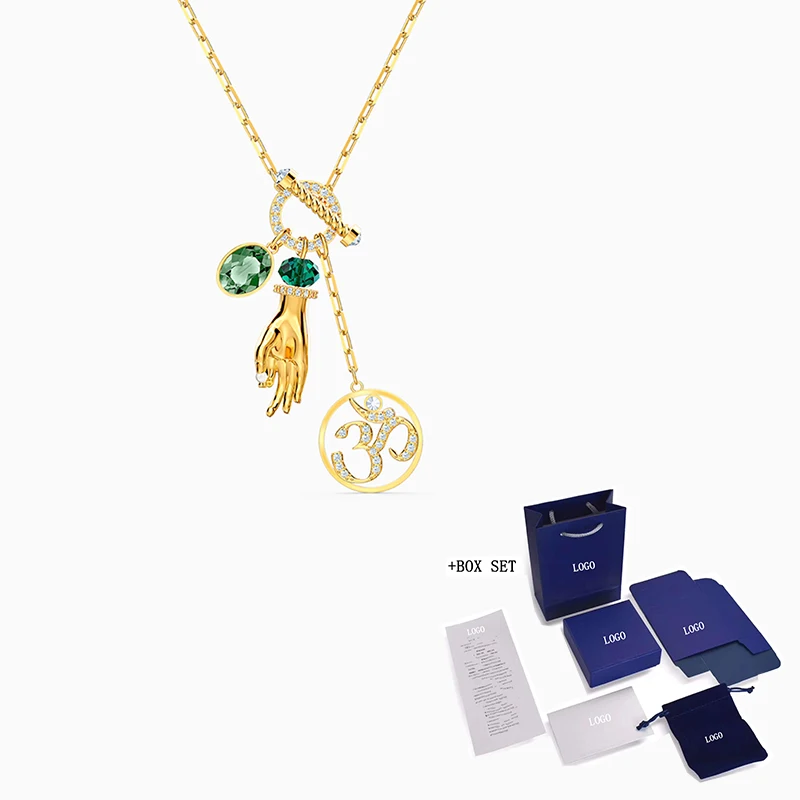 

2020 fashion jewelry SWA new SYMBOLIC HAND OM pendant necklace Om symbol. Mudra handprint decoration female romantic gift