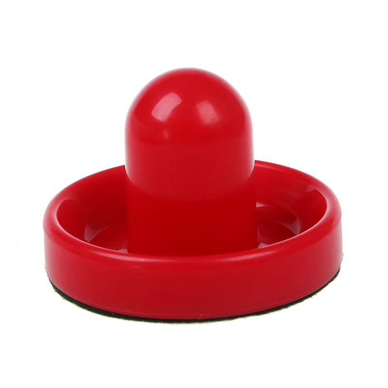 4Pcs Air Hockey Table Goalies with 4pcs Puck Felt Pusher Mallet Grip Color Red
