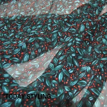 Широкий черный низ, маленький цветок, элегантный шелк, гладкий шелк, плиссированное платье, чонсам, шелковая одежда, ткань, специальная цена