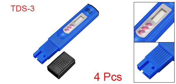 Uxcell 1 шт. 2 шт. 4 шт. TDS-3 PPM Измеритель проводимости цифровой тестер для Ro воды аквариум бассейн синий желтый красный серый оранжевый - Цвет: 4 Pack Blue