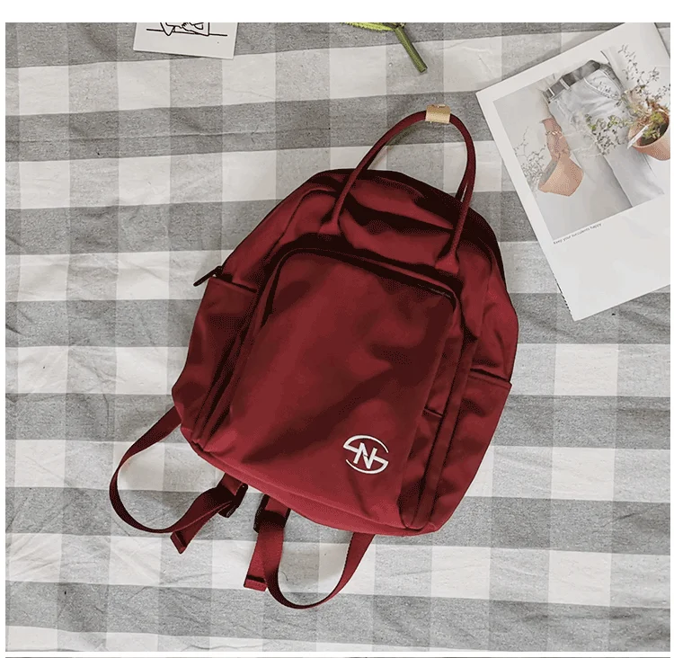 red Оксфорд нейлоновый рюкзак женский корейский Харадзюку школьная сумка для студентов Водонепроницаемая нейлоновая сумка для ноутбука - Цвет: red