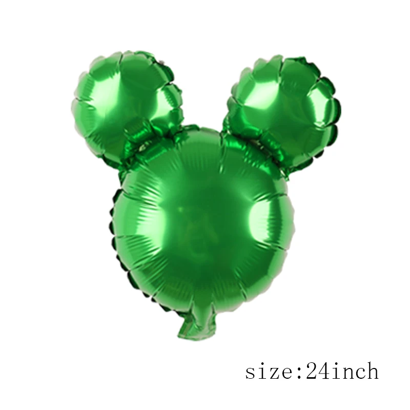 24inch mickey aluminum foil balloons 1pc mickey minnie mouse head helium globos baby shower birthday theme party decoration ball - Цвет: SP010B12 green