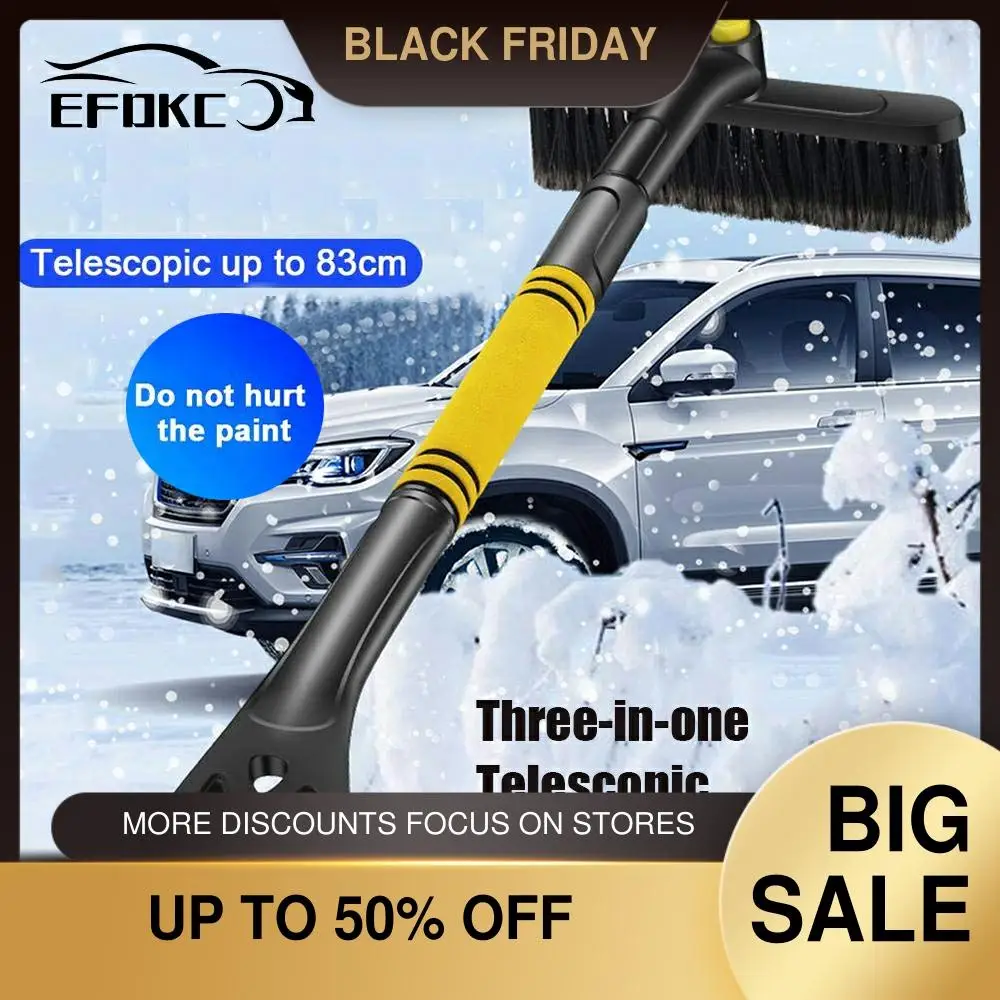 

Collapsible Double Bladed Ice Scraper Winter Snow Auto Telescopic Brush Shovel Car Glass Machine Cleaning Tool Removal Equipment
