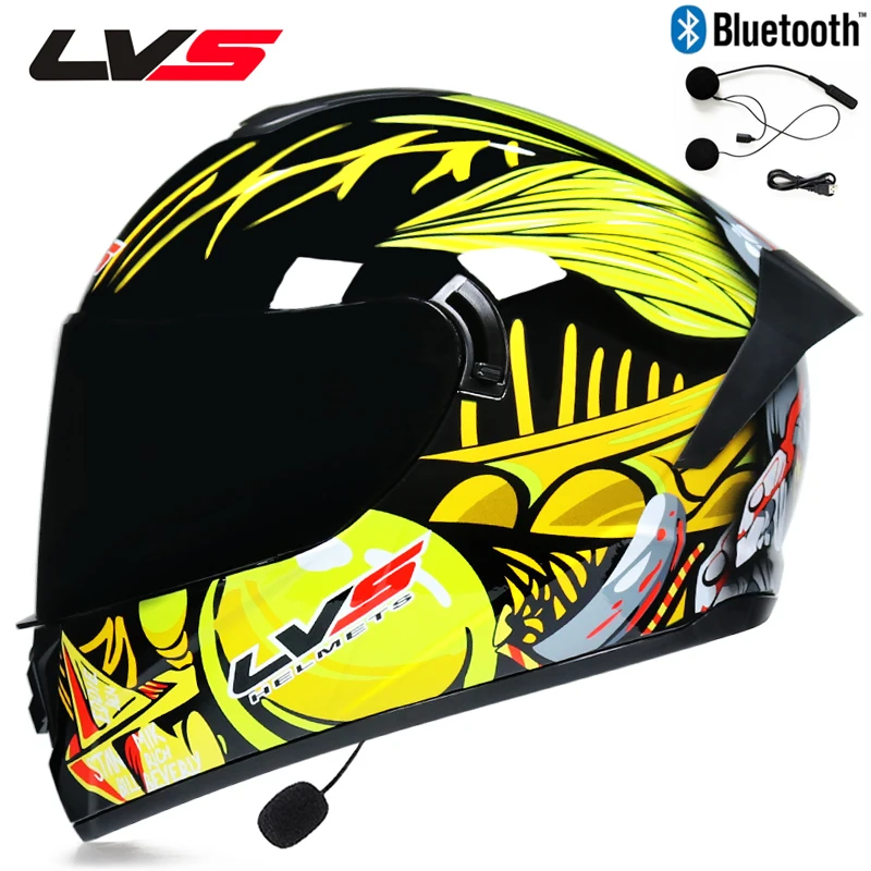Bluetooth мотоциклетный шлем Полный мотоциклетный шлем с двойными линзами DOT Capacete da motocicleta - Цвет: 11