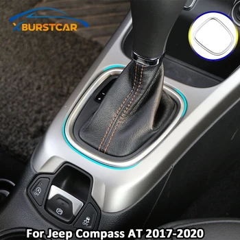

Xburstcar for Jeep Compass AT 2017-2020 Car Gear Head Shift Panel Protective Trim Center Console Molding Cover Accessories