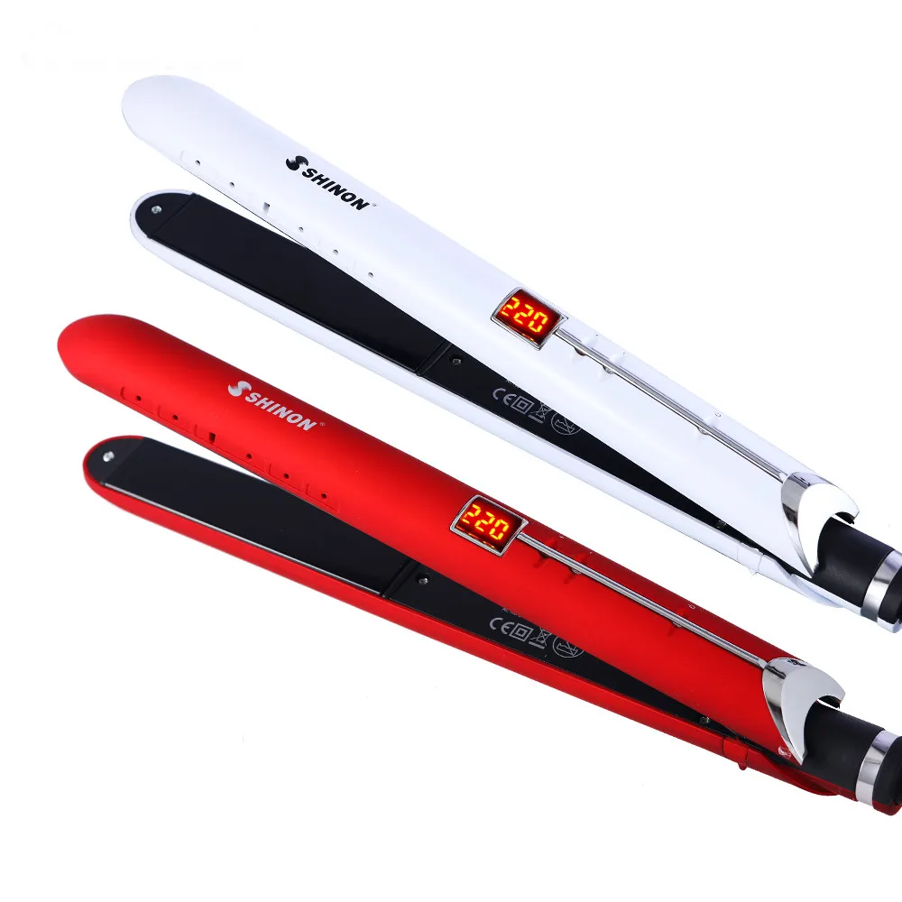 

Professional Hair Straightener Iron Ceramic Flat Iron 2 in 1 Hair Curler LCD Display Curling iron Hair Styling Tools