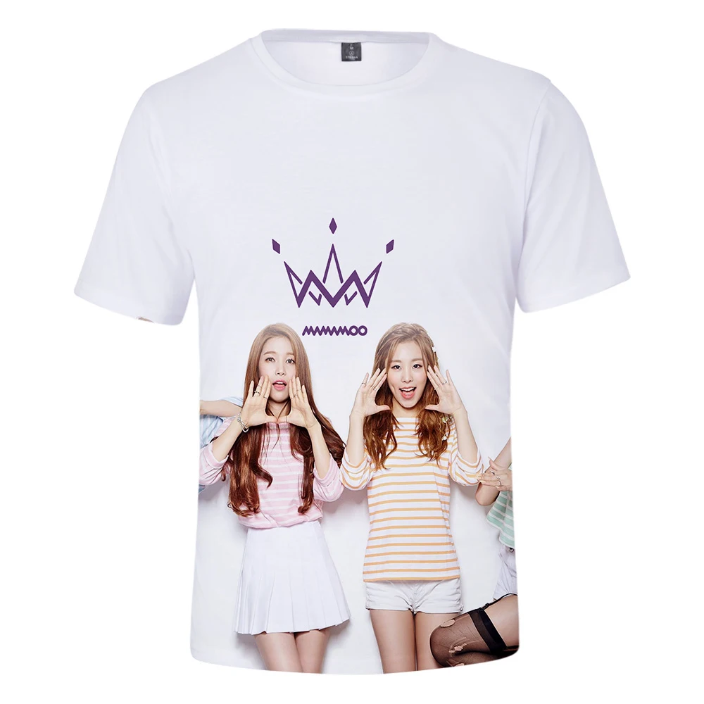 Футболка MAMAMOO мужская с 3D-принтом модный костюм Idol круглым вырезом повседневный