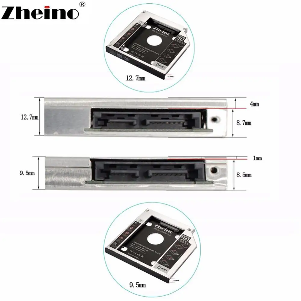 Zheino 2 5 SATA3 12 7 мм й алюминиевый сплав HDD Caddy адаптер чехол для CD/DVD ROM Оптический