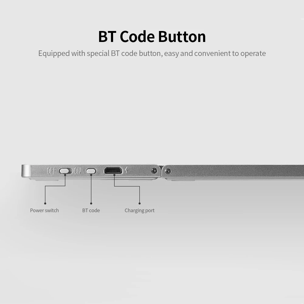 Беспроводная складная мини клавиатура портативная ультратонкая BT с тачпадом для