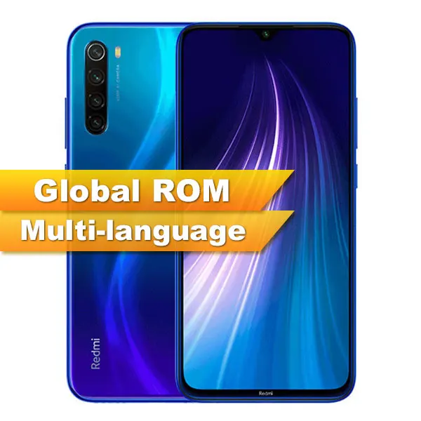 Смартфон Xiaomi Redmi Note 8 с глобальной ПЗУ, 4 ГБ, 64 ГБ, Восьмиядерный процессор Snapdragon 665, 6,3 дюйма, 48мп, четырехъярусная камера, 4000 мАч, мобильный телефон - Цвет: Blue Global ROM