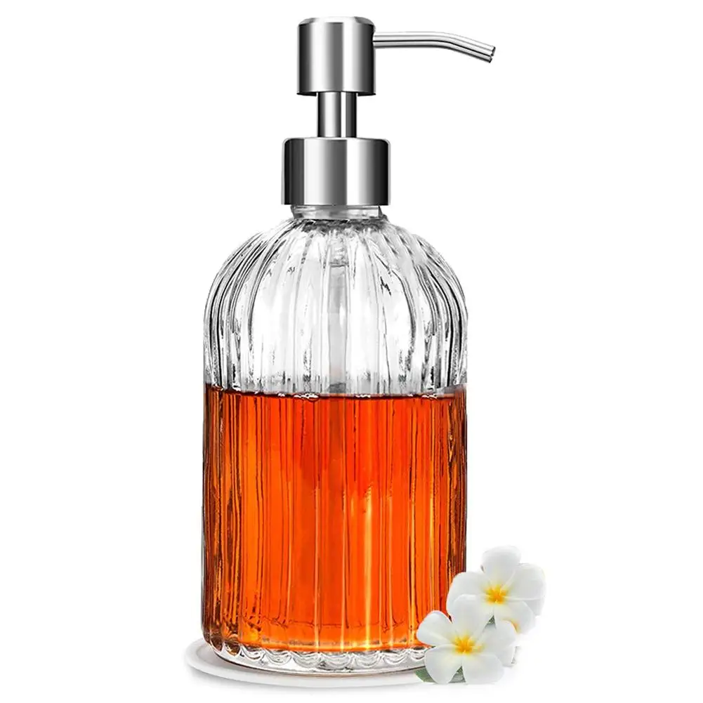 Delicate Glass Bottle Hand Soap Press Bottle Shampoo Dispenser Bottle 400 