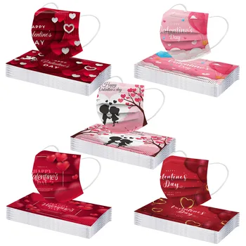 

50pc Disposable Masks Face Mask Non-woven 3 Layer Filter Lover Protective Breathable Adult Mouth Mask Earloops In Stock!