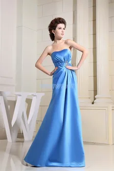 

free shipping 2015 formal dress new design blue long brides maid dress beading custom size/color floor length evening Dresses