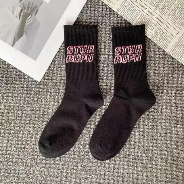 Street fashion creative Travis Scott socks interesting design pattern hip hop men socks happy novelty crew men socks 31