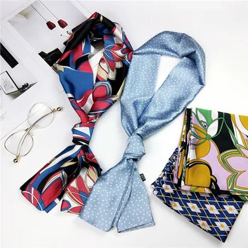 

Women long silk scarf korean new printing fashion women neck satin scarves japanese scarf for bussiness party gift scarf girl