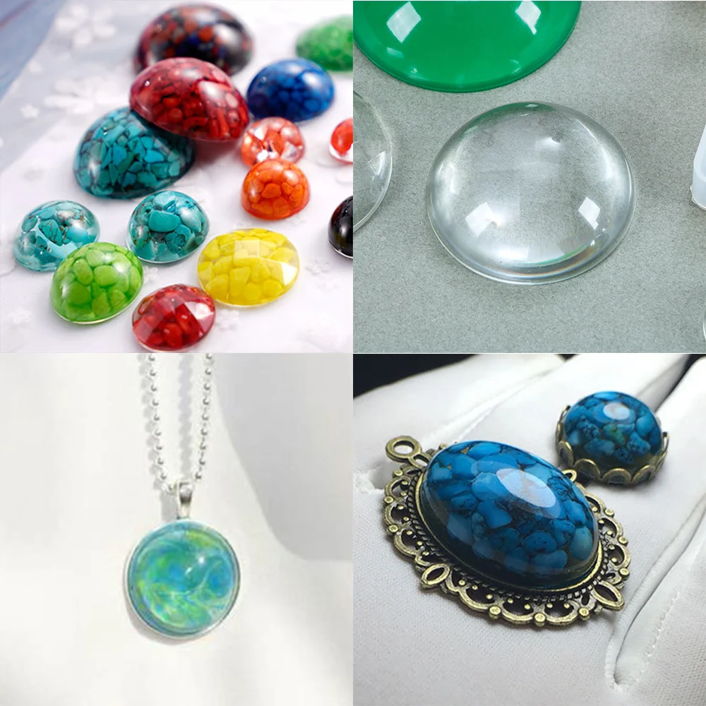 Moule en Silicone, demi-boule Oblate, Cabochon pendentif, résine, moule en Silicone, outil fait à la main, moules en résine époxy, fabrication de bijoux, 1 pièce