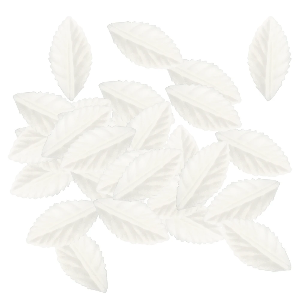 100pcs Artificial Rose Leaves White Leaf Wedding Craft / Buttonhole /Corsage