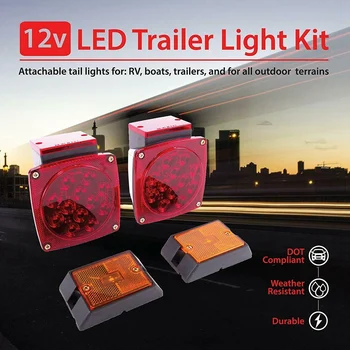 

12V Trailer LED Tail Light Truck Waterproof Reversing Light Submersible Trailer Boat Truck Tail Light Tail Wiring Kit