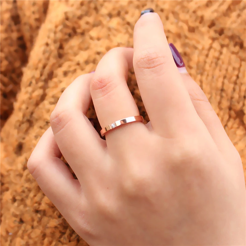 

High Quality Concise Design Zircon Ring Fashion Jewelry Female Charms Jewelry For Women Wedding Engagement Statement Ring