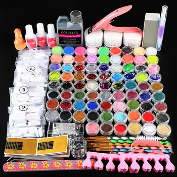 

COSCELIA Nail Acrylic Powder Glitter Manicure Set For Nail Art Kit For Manicure Nail Extension Kit 120ML Acrylic