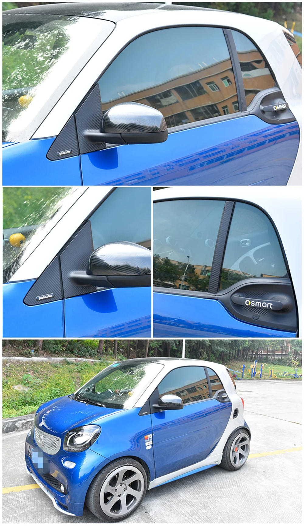 Автомобильные двери A B C столбы колонны наклейки на окна отделка из углеродного волокна пленка протектор для новых Smart 453 fortwo forfour автомобильные аксессуары