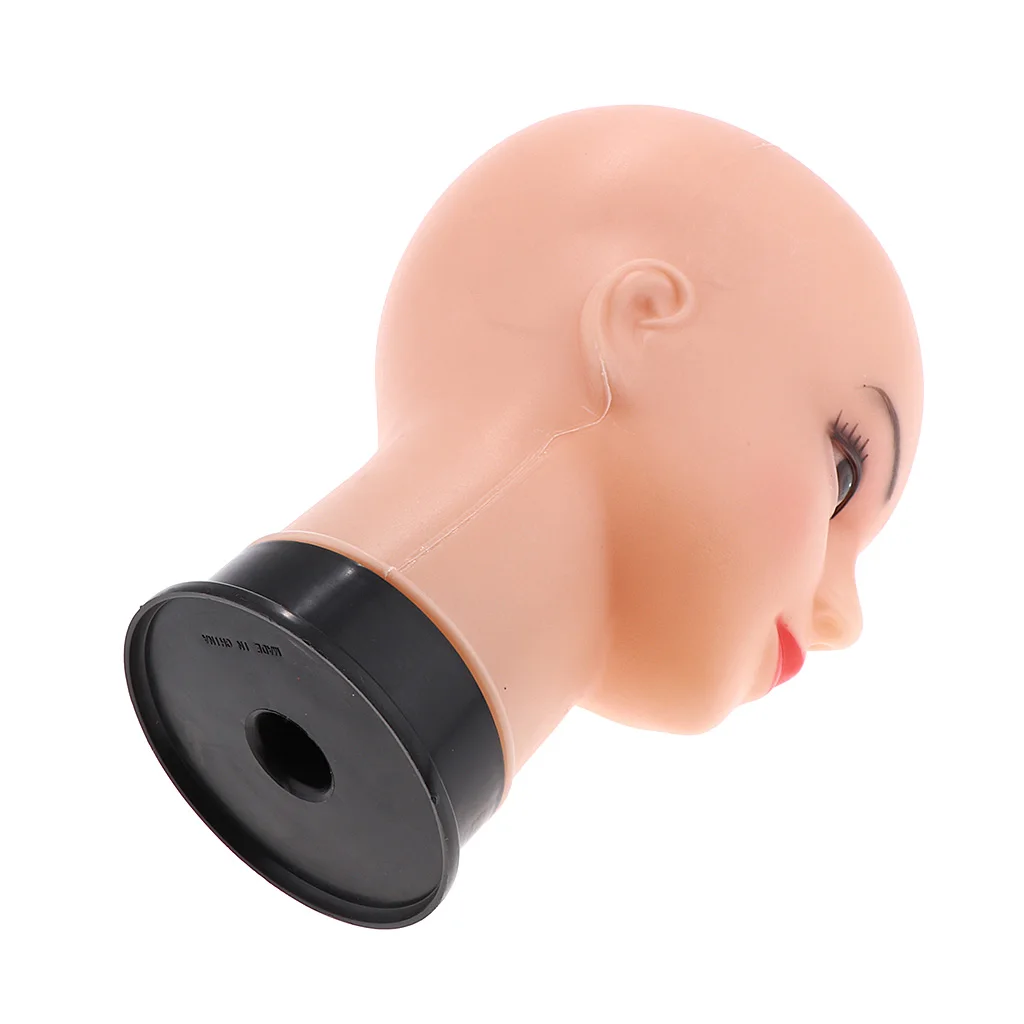 21 Inch Bald Female Cosmetology Mannequin Head Model with Tripod Stand Holder Set for Wigs Making Display Styling