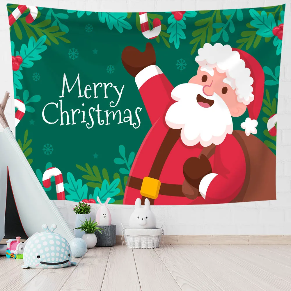 

Christmas Aesthetic Tapestry Wall Hanging Thin Anime Printed Wall Tapestry Home Bedroom Decoration 0.75*1/1.3*1.5/1.5*2m 1pc