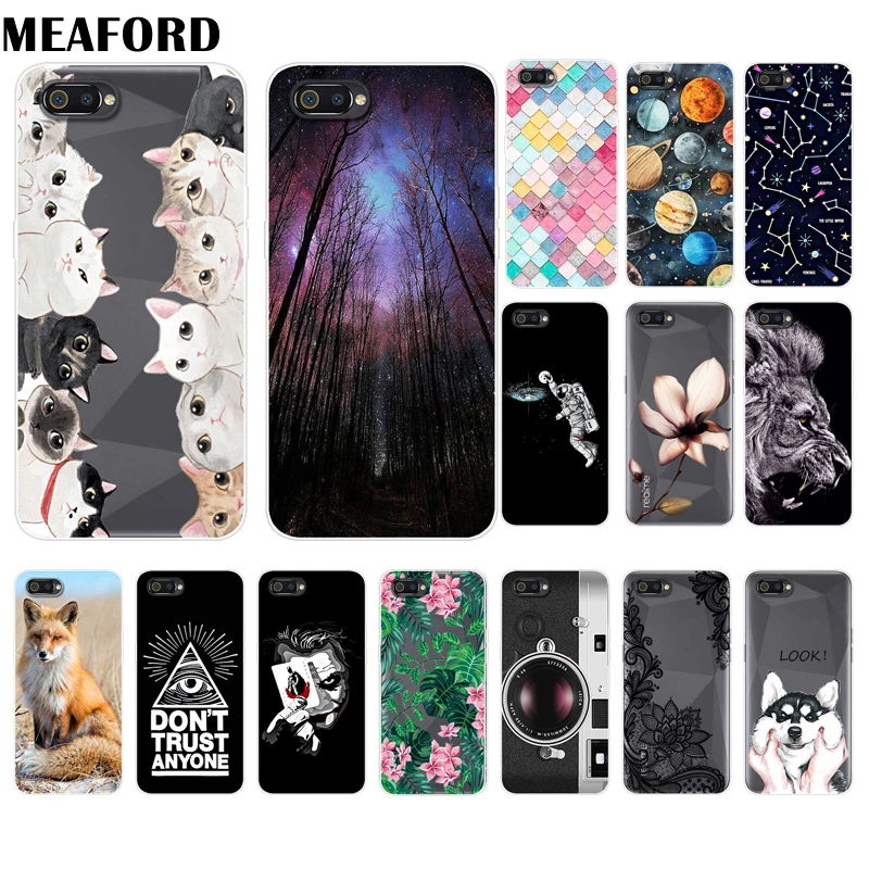 

For Oppo Realme C2 Phone Case 6.1'' Slim Painted Soft TPU Silicone Cute Back Cover For Oppo Realme C2 Protective Shells Coque