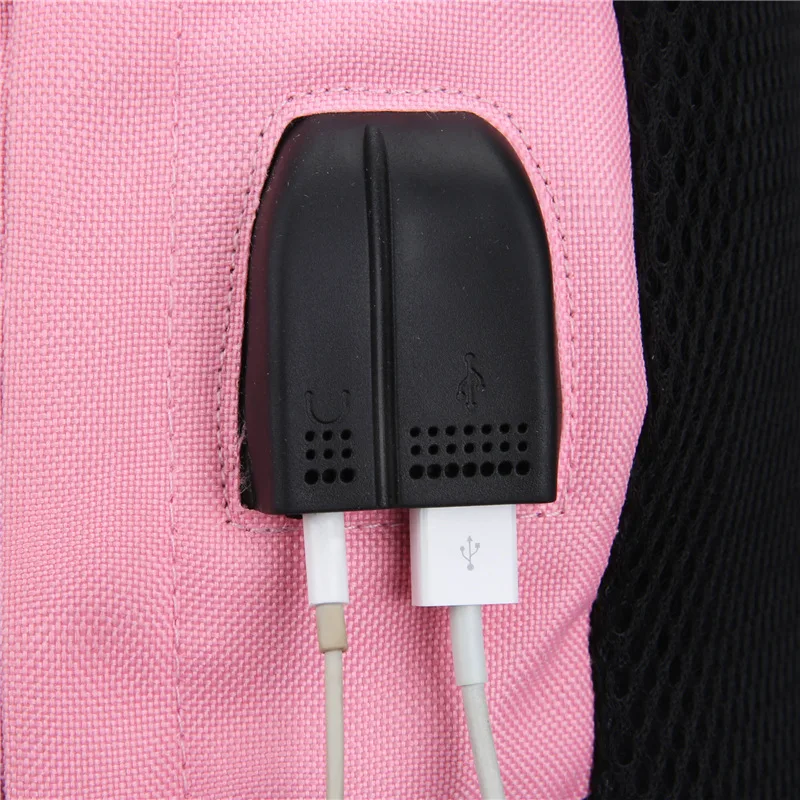 Школьные сумки из парусины с usb портом для девочек и подростков черный рюкзак