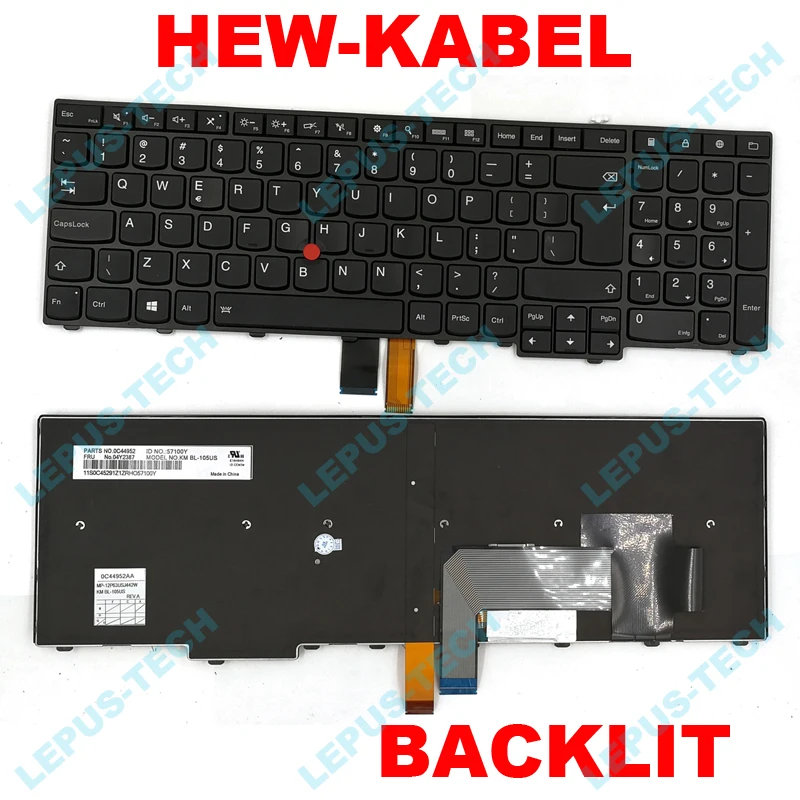 Клавиатура с подсветкой для lenovo IBM Thinkpad E540 E545 E531 T540 T540P W540 W541 W550S