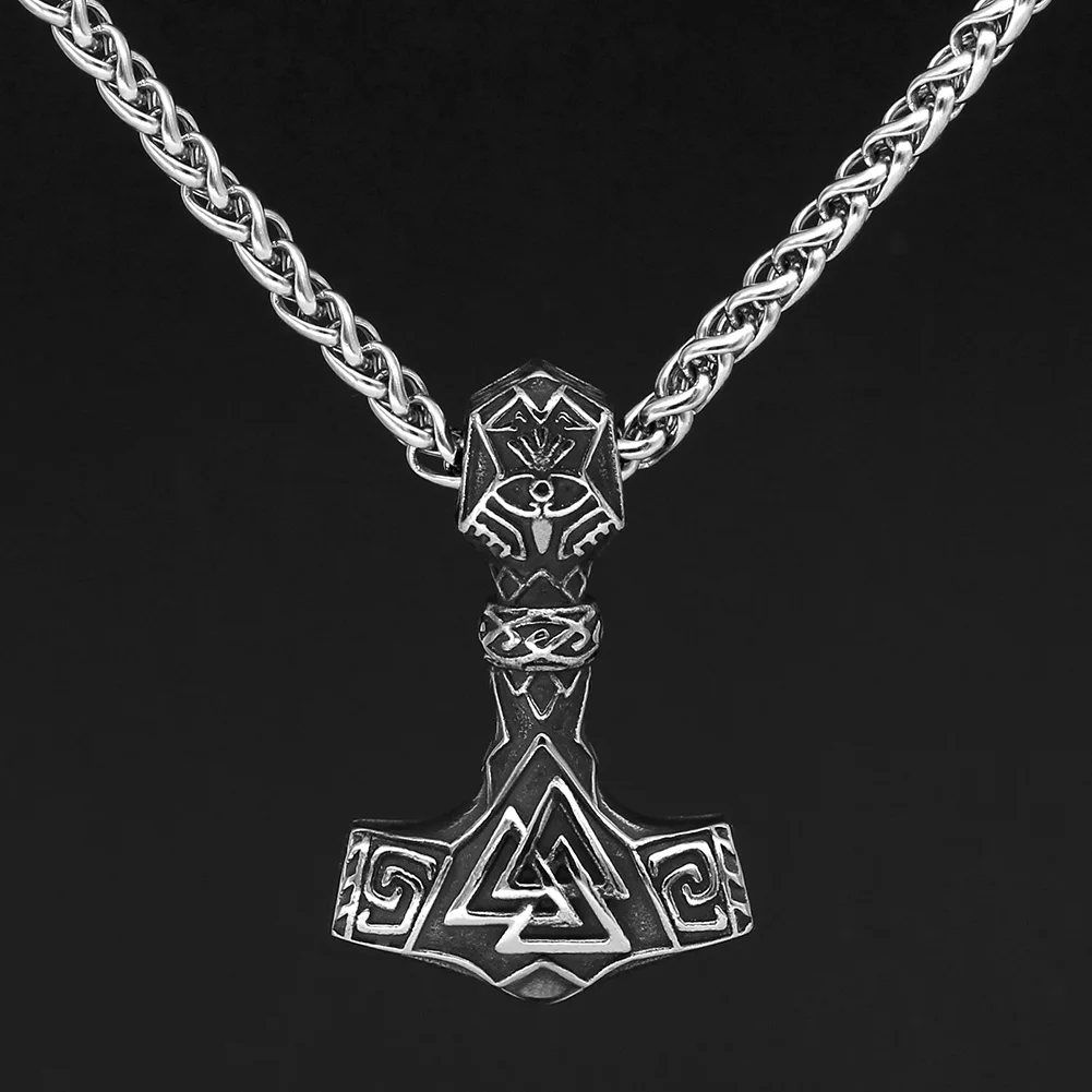 Мужское ожерелье в виде Тора Valknut подарок для мужчины стиле викингов с сумкой |