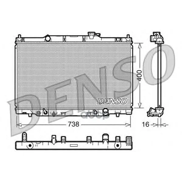 Радиатор Системы Охлаждения Honda: Cr-Vii(Rd) 2.4i-Vtec 4wd 01-06 Denso арт. DRM40013