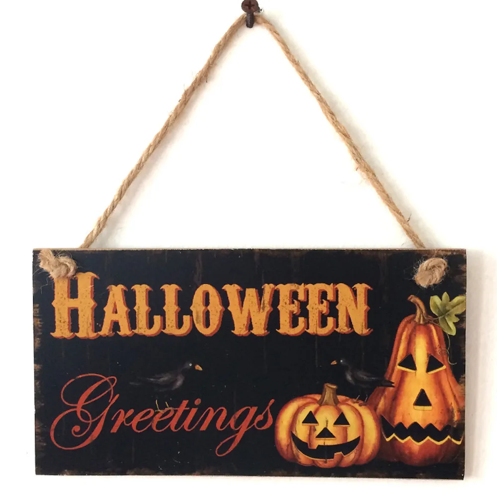 

Halloween Decorations For Home Creative Fashion Happy Halloween Wooden Pendant Door Decorations Hanging Party Decoration K815