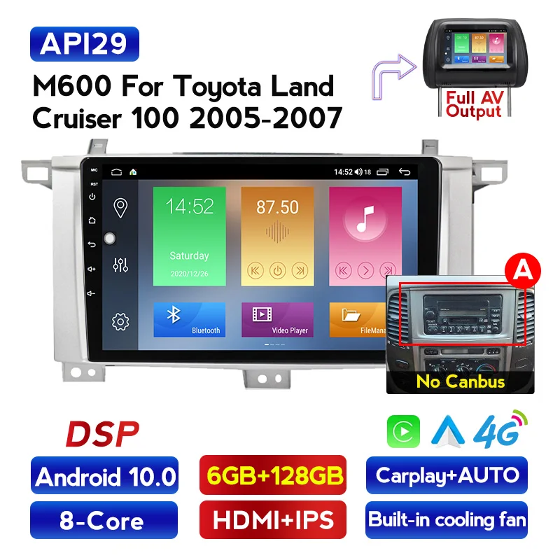 MEKEDE 4G LTE 2.5D IPS Split Screen 6+128G Android 10 Car DSP DVD Radio Player For Toyota Land cruiser 100 LC100 LC | Автомобили и