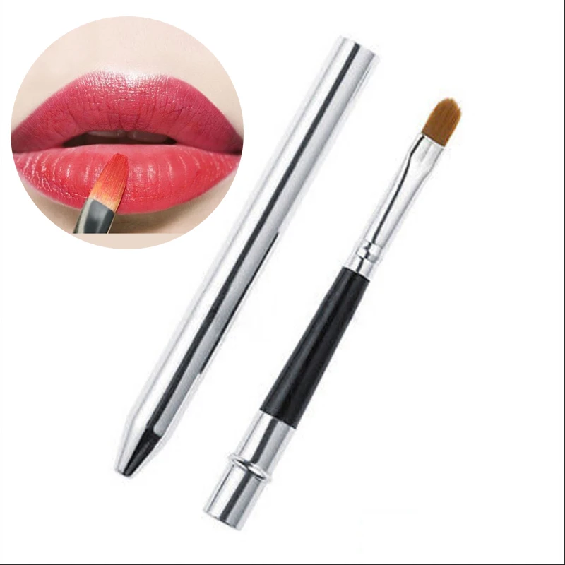 1PC Portable Lip Makeup Brush Retractable Professional Comestic Make Up Lip Brush For Travel
