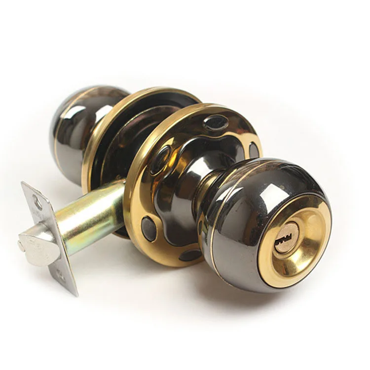 Входная дверь Konb Entry Lockset кнопочные дверные ручки из полированной латуни с 3 ключами