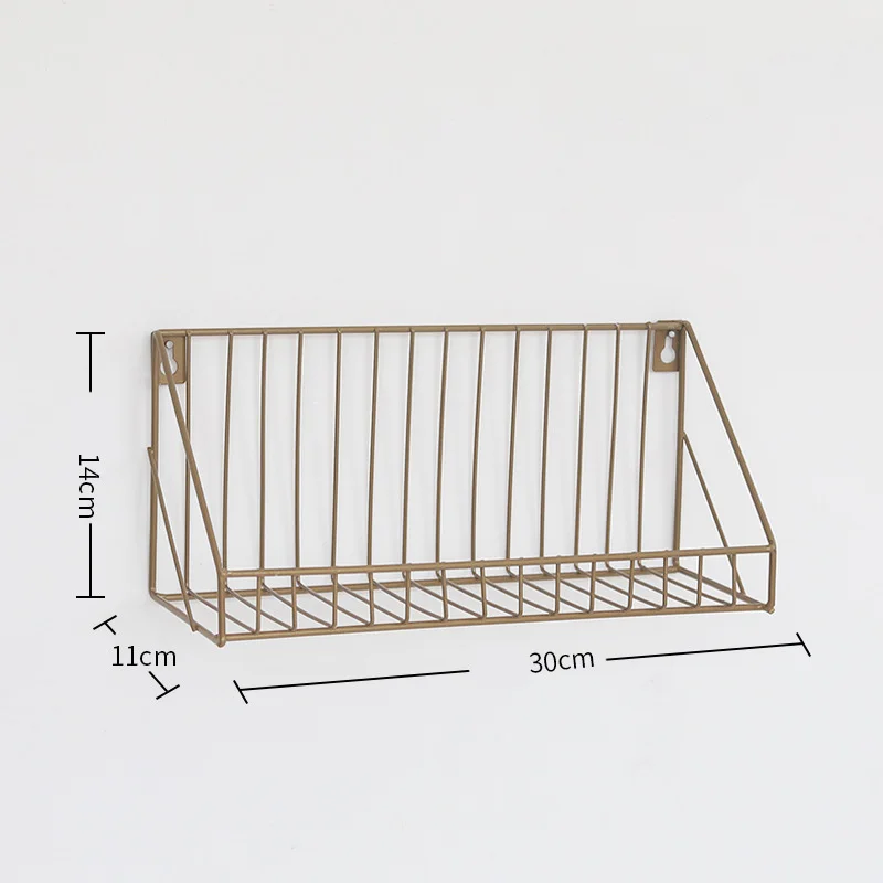 

Vintage Wall Storage Unit Retro Wood Industrial Style Metal Wire Shelf Rack 2019