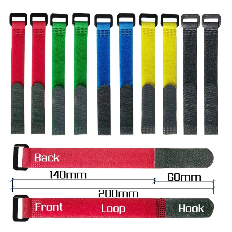 2cm*20cm nylon Reverse buckle velcros magic hook loop cable ties fastener tape velcroing strap Line finishing stick 20pcs/lot | Дом и сад
