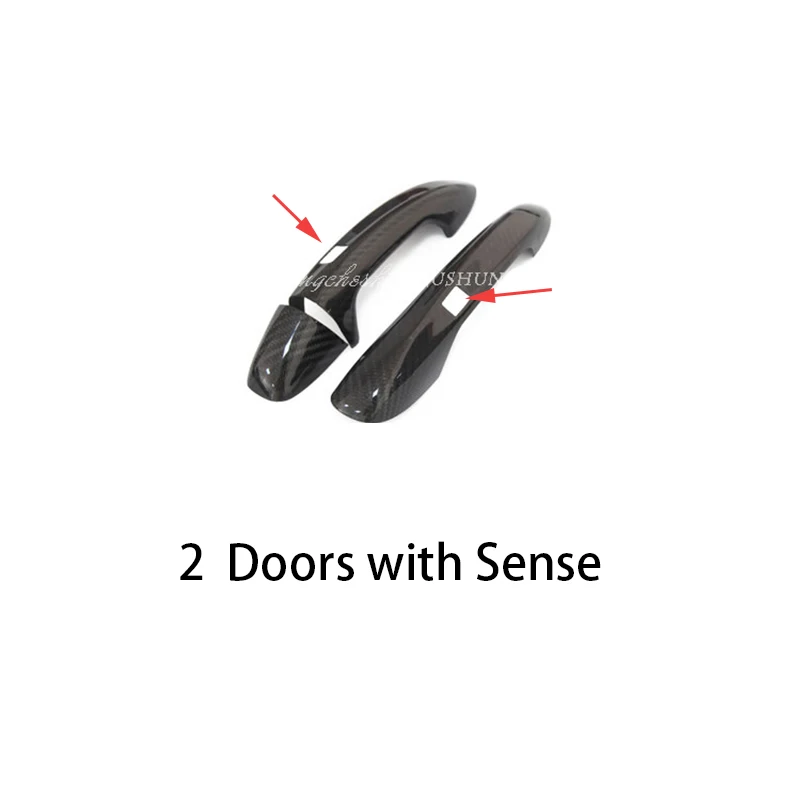 2 doors-1 Настоящая углеродное волокно авто наружная дверная ручка Крышка для Mercedes Benz C Class W205 автомобильный Стайлинг - Название цвета: 2 doors-1