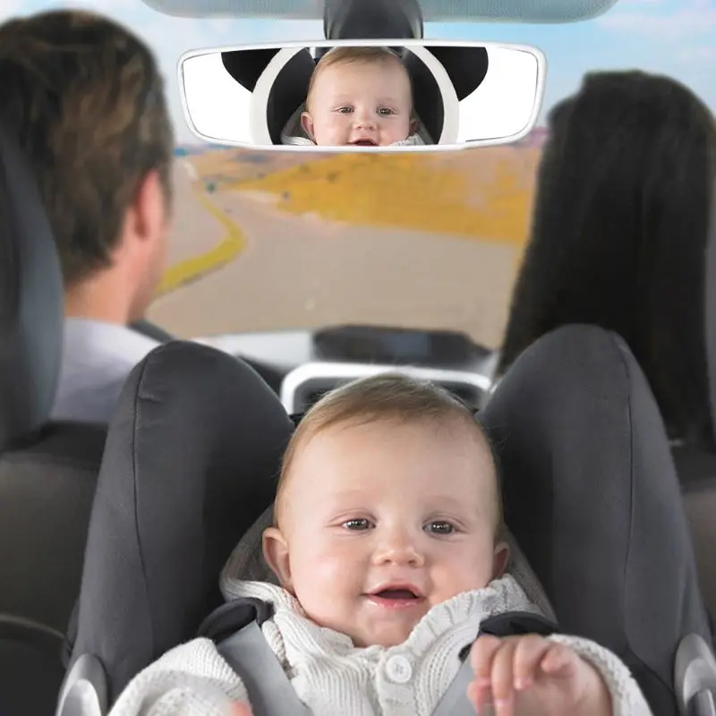 

Baby Rearview Mirrors Car Interior Accessories Infants Kids Plush Cartoon Toy Safety Seat Rear Mirror Wide View P31B
