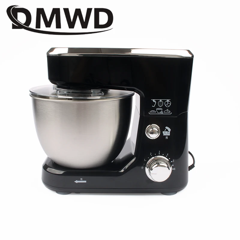 JIQI 4L Stainless Steel Bowl Electric Stand Food Mixer Cream Blender Knead Dough Cake Bread Chef Machine Whisk Eggs Beater EU US