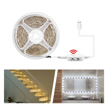 

USB LED Light Strip 2835 SMD Strip lamp Body Sensor Waterproof Cutable Reconnectable PIR Light DC 5V for Mirror TV Car Bedroom
