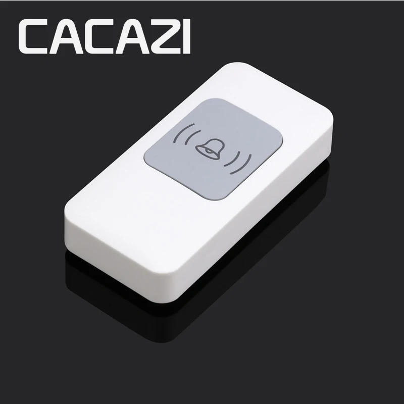 CACAZI 무선 초인종 방수 300m 원격 LED 라이트 배터리 버튼 수신기 홈 무선 벨 52 차임 4 볼륨