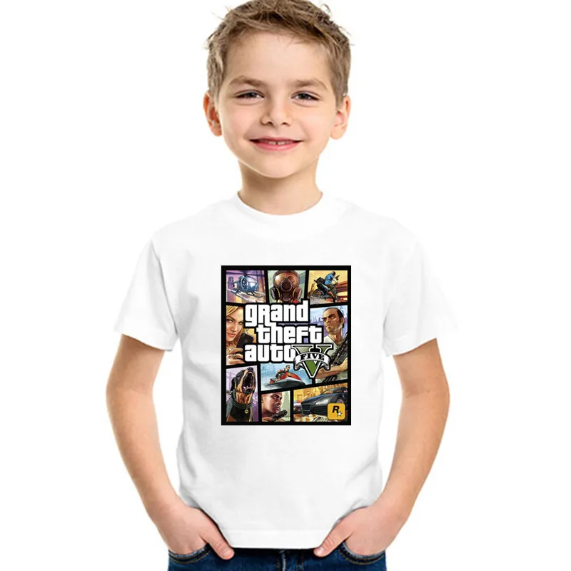 Gta Street Fight Long With Gta 5 Ragazzi T-Shirt Estate Bambini T Shirt Moda Streetwear Neonate Vestiti Bambini Top, Hkp2180
