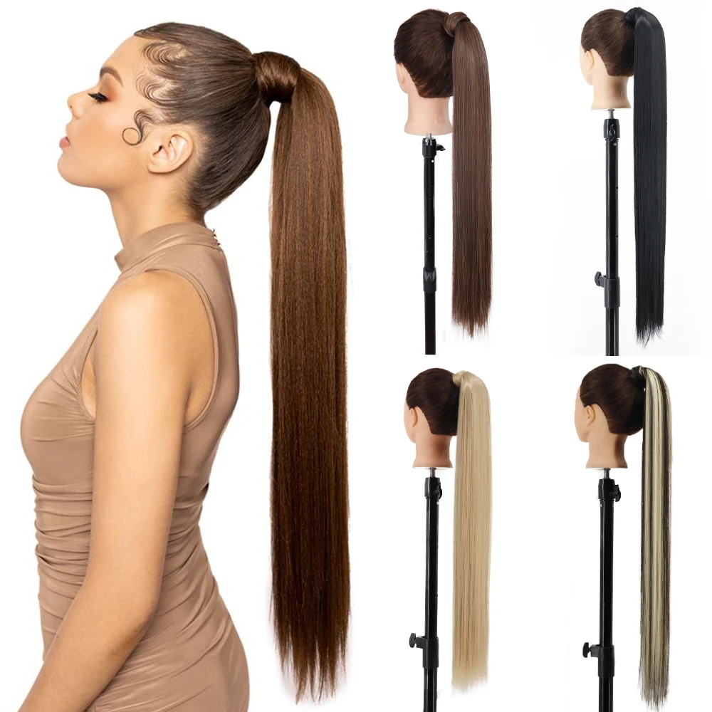 Cola de caballo postizo longo rizado 65 cm chocolate poli